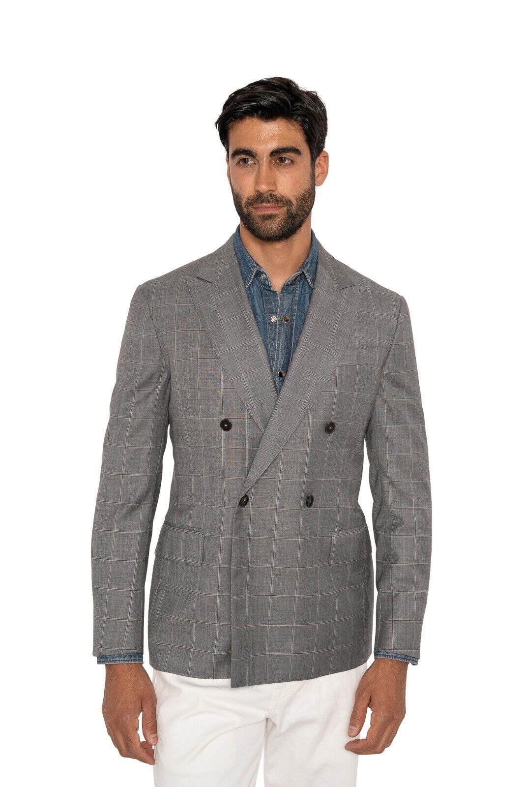 $1700 EIDOS by ISAIA NAPOLI Double Breasted Sport Coat Jacket Wool 38 US / 48 EU