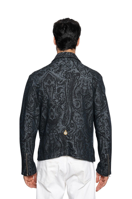 2000$ ITALO FERRETTI Jacket "BROOCH" Damask 100% Cotton 40 US / 50 EU ZILLI