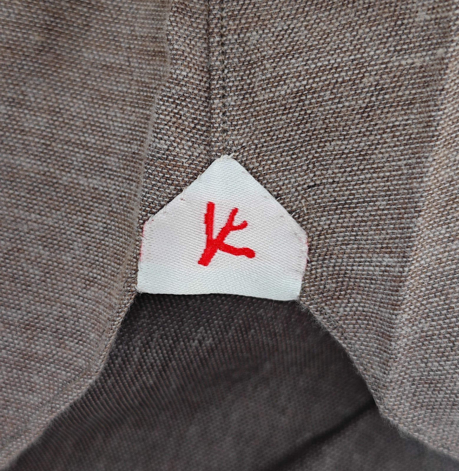 780$ ISAIA "Mix" Dress Shirt Dark Beige Cotton Cashmere Hand - Sewn 16 - 41