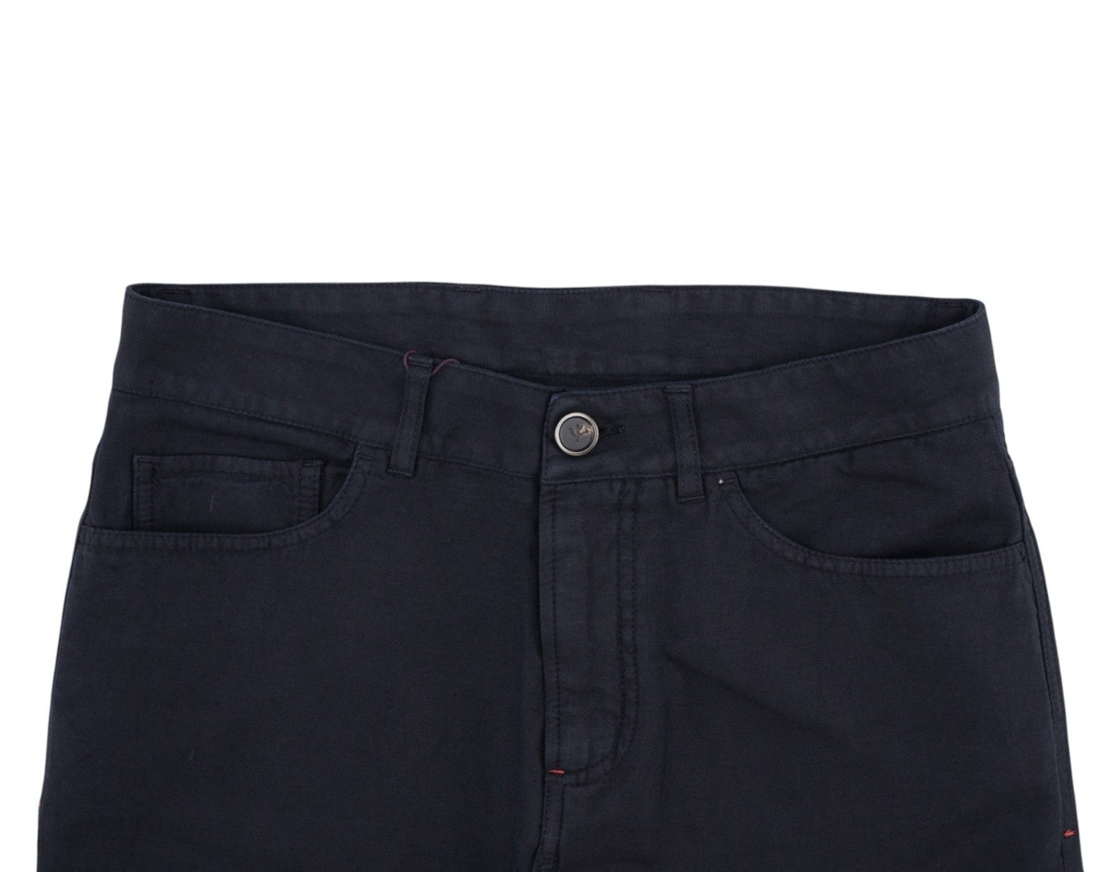 725$ ISAIA NAPOLI Blue Navy 5 Pocket Pant Trouser Cotton - Linen 32 US / 48 EU