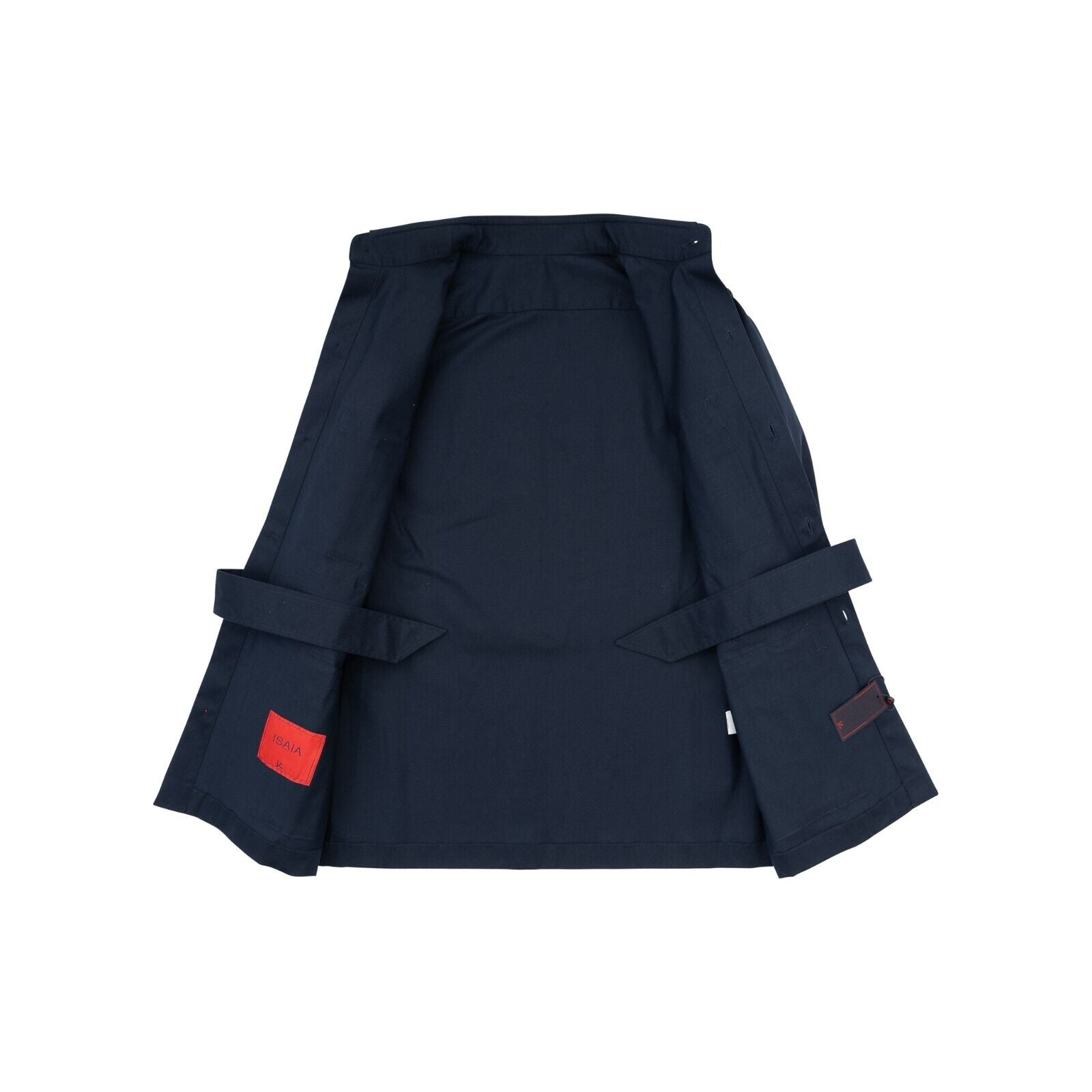 $3800 ISAIA NAPOLI Blue Navy Hand-Sewn Safari Jacket Coat Cotton Size XS