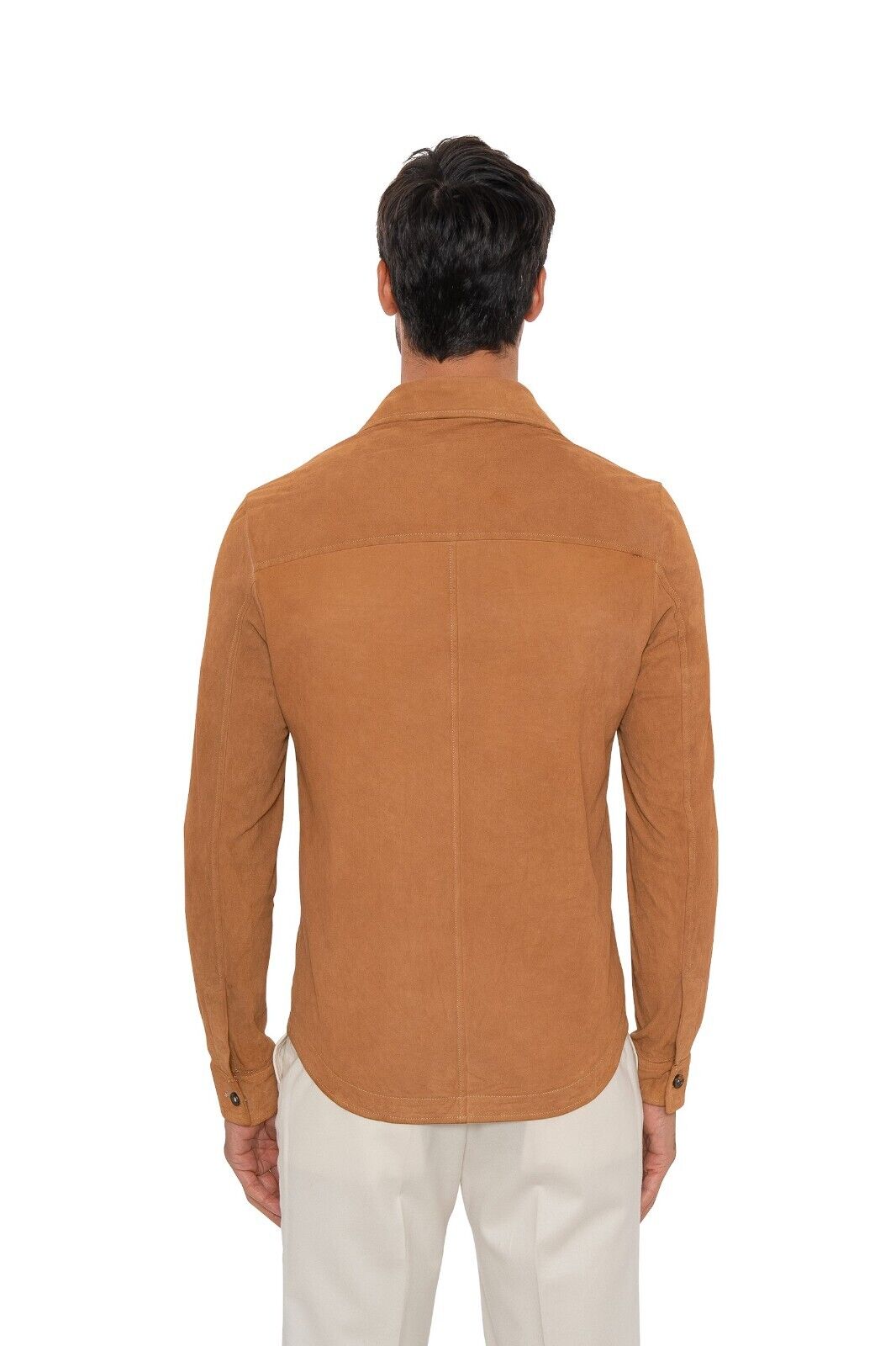 $3950 ISAIA NAPOLI Brown Zip Jacket Aged Effect Lambskin Leather 36 US / 46 EU