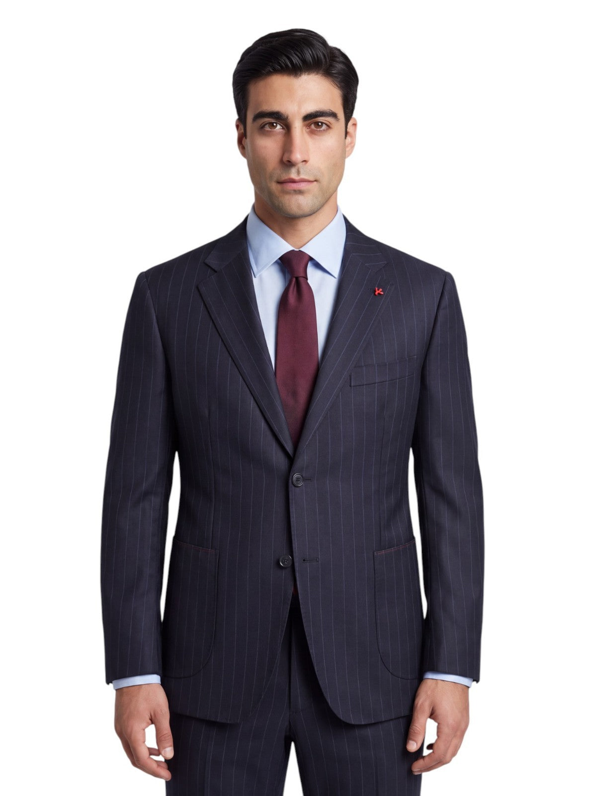 $6600 ISAIA NAPOLI "Capri" Blue Midnight Suit Fine Wool 4 Season 46 US 56 EU 8R
