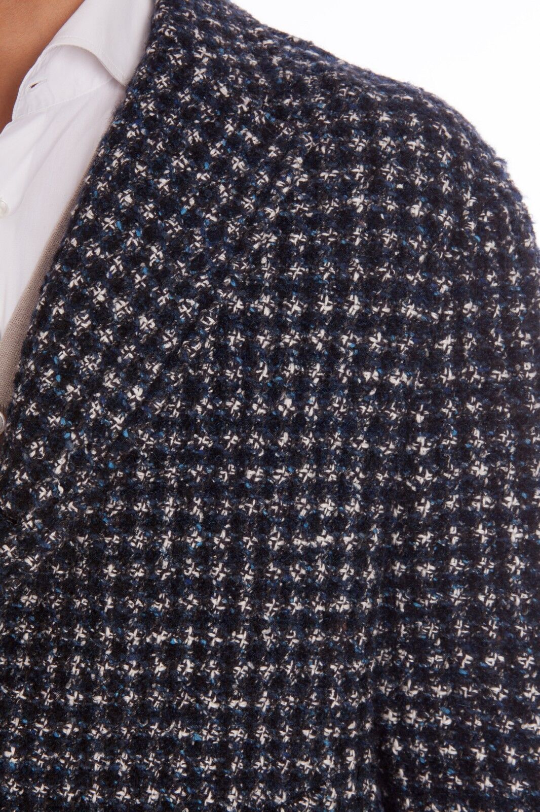 $2750 BELVEST Blue Wool Alpaca Mohair Cotton Silk Coat 40 US / 50 EU Drop 8R