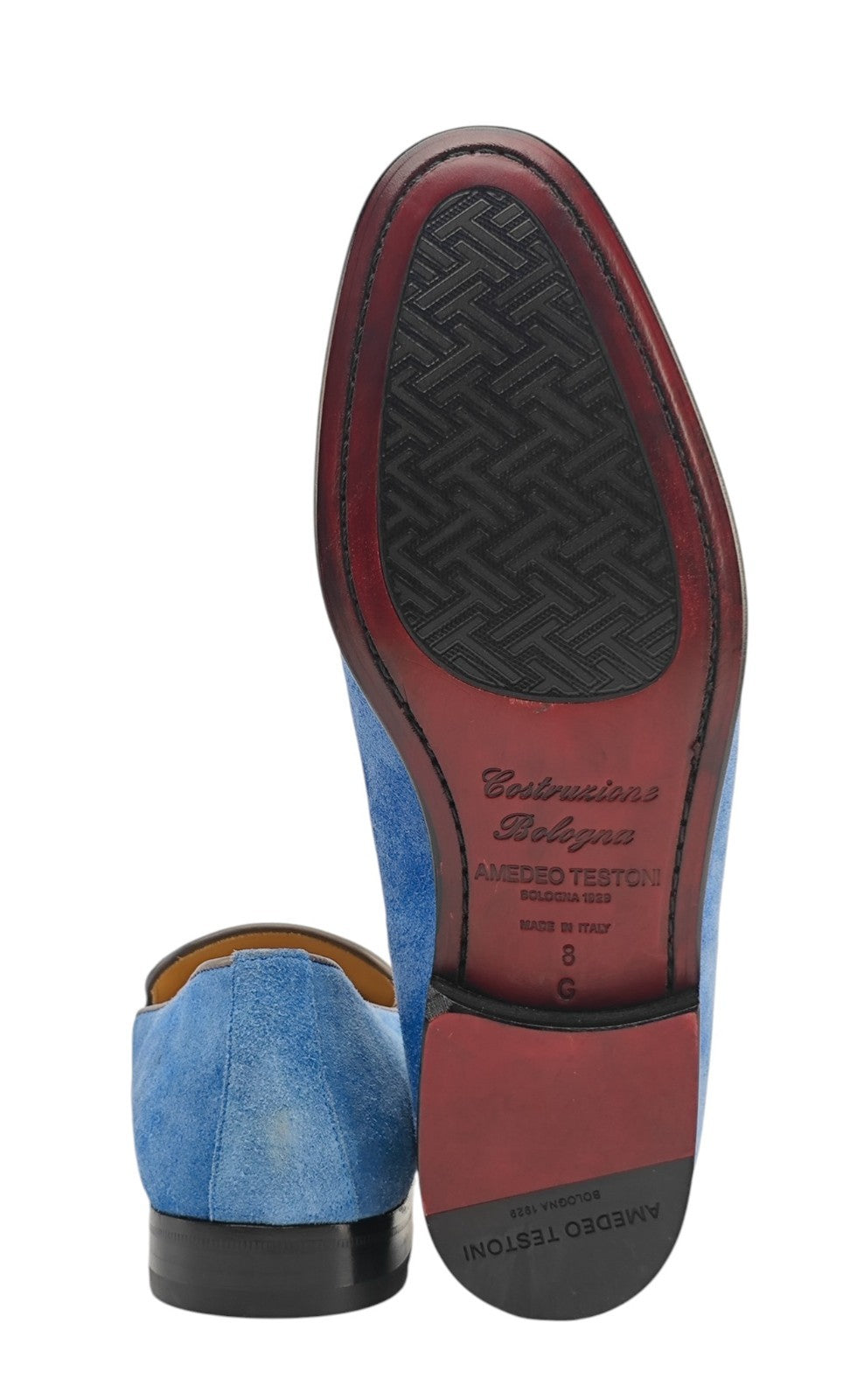 1250$ TESTONI "Pompei" Loafer Shoes Suede Calf Seaside 8 UK / 9 US / 42 IT