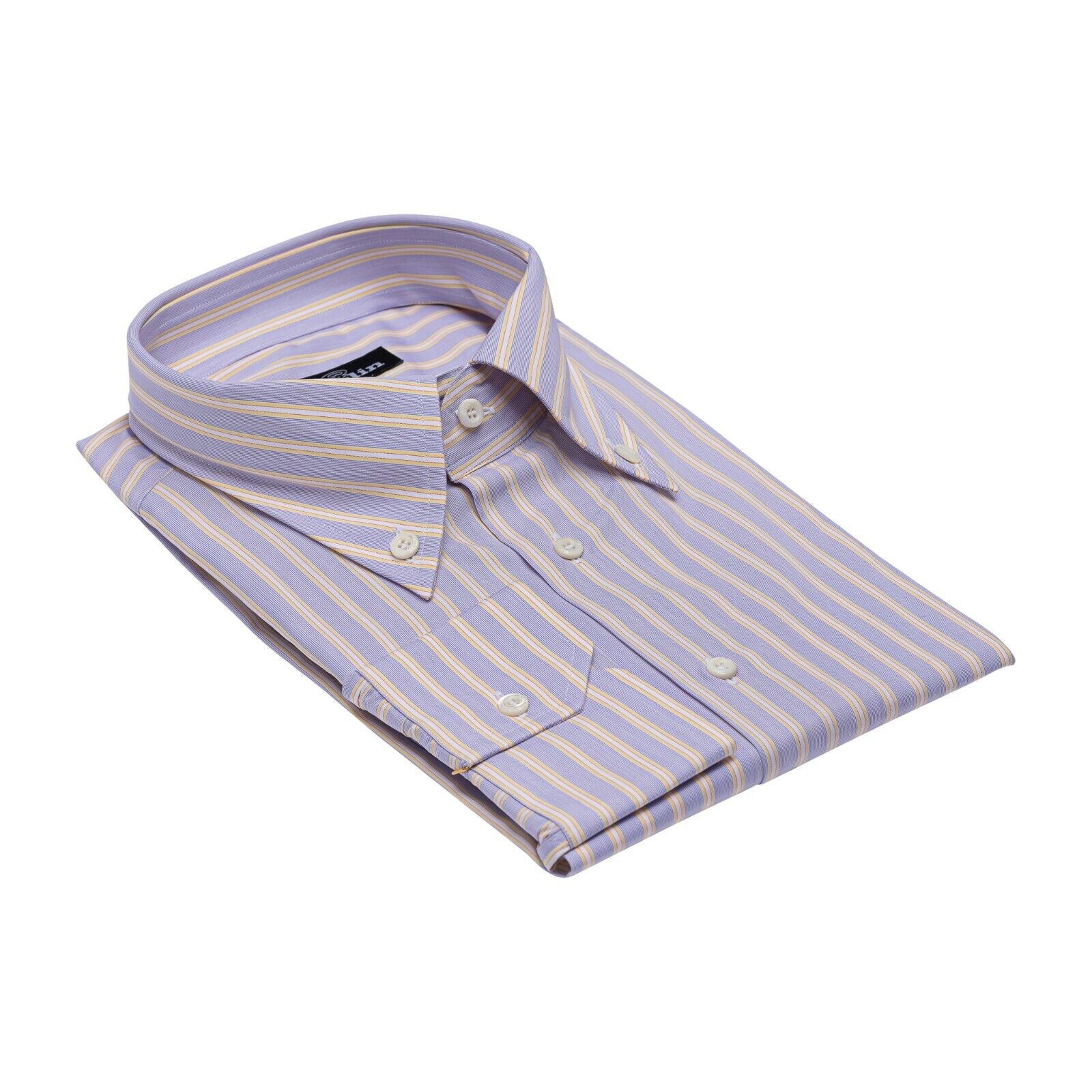 690$ LUXURY GERLIN Shirt Striped Lilac T.Mason Cotton 3P ZILLI