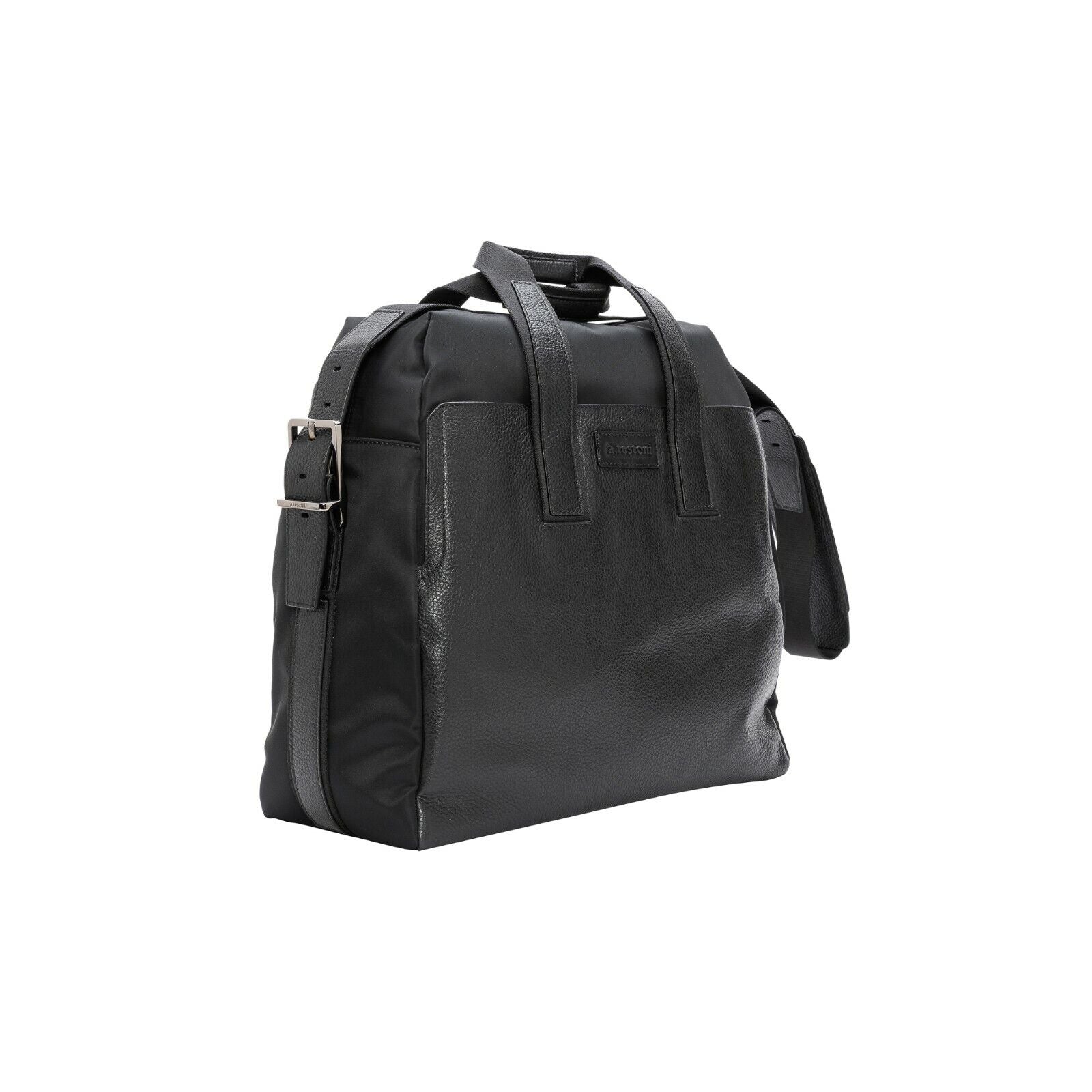 $629 a.Testoni Bologna Pc Case / Backpack Black Karibu Calf + Fabric Luxury