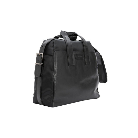 $629 a.Testoni Bologna Pc Case / Backpack Black Karibu Calf + Fabric Luxury