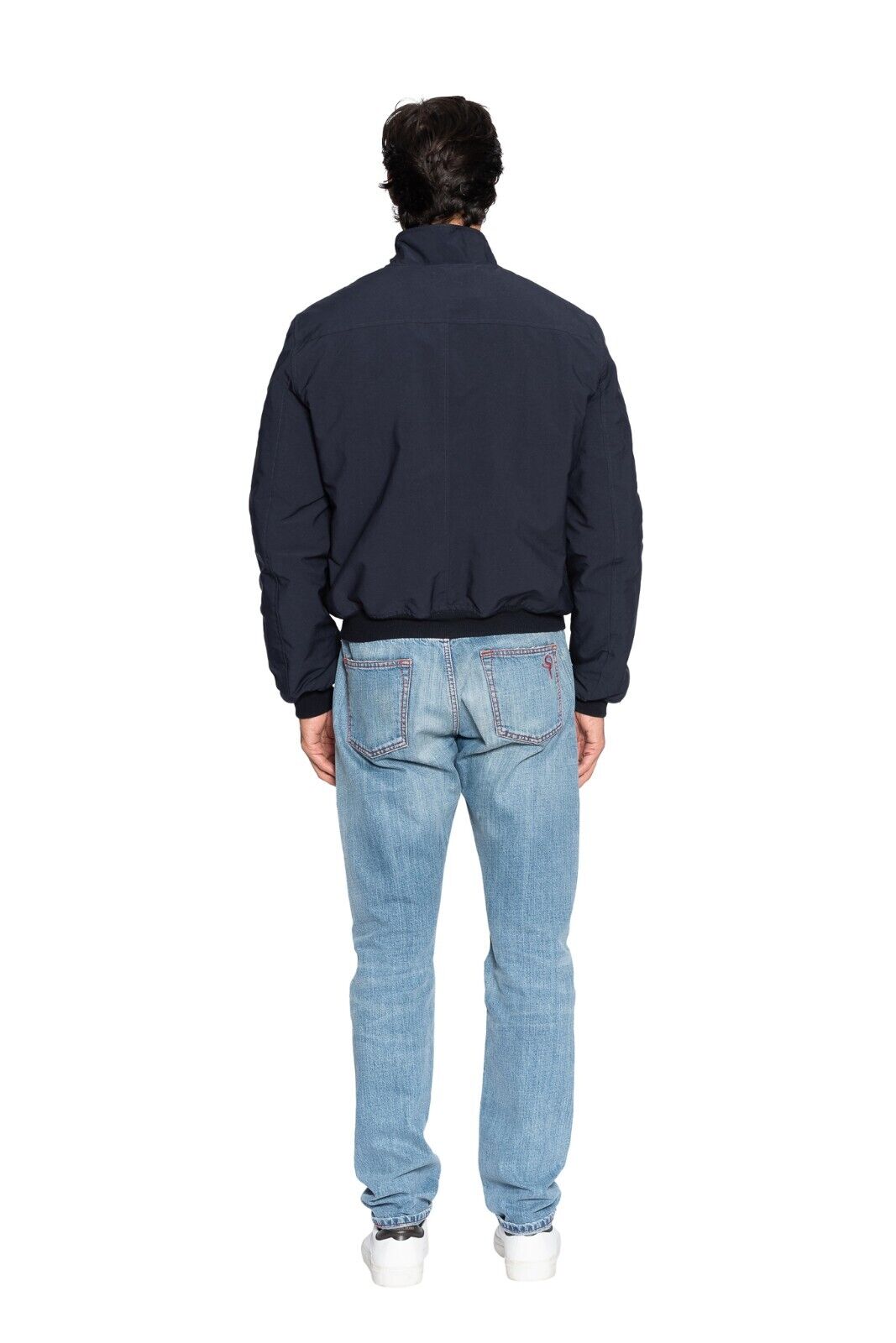 550$ M.I.D.A TOKYO-FIRENZE Bomber Jacket Blue Filled in Cashmere 42 US / 52 EU