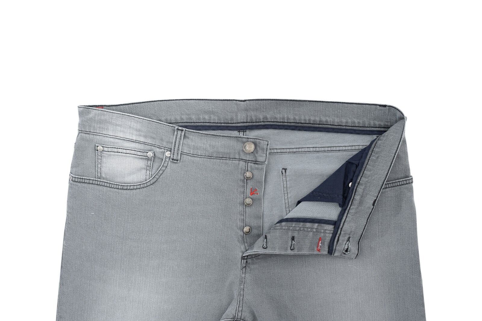 690$ ISAIA NAPOLI Gray Denim Jeans Pant Cotton 42 US / 58 EU Regular