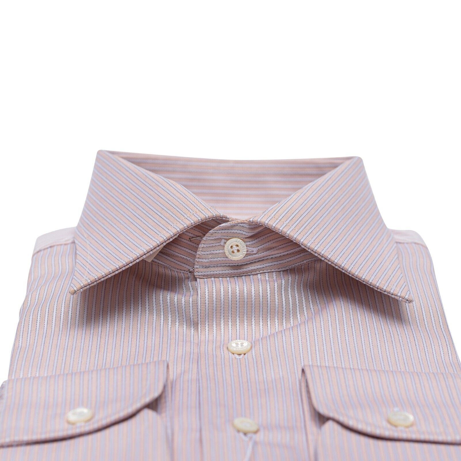 690$ LUXURY GERLIN Shirt Peach SUPRALUX ALUMO Cotton 16-41 - 1C BIJAN