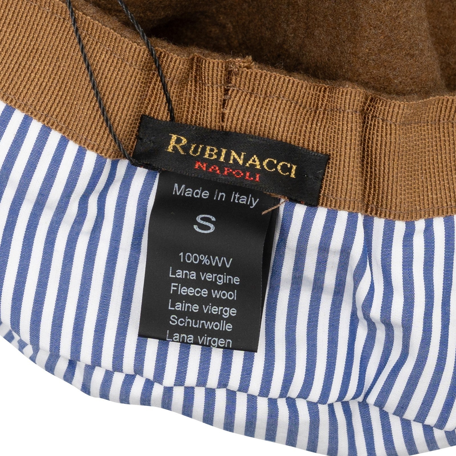 $240 RUBINACCI NAPOLI Brown Hat Fisherman Cap Flat Cap Wool