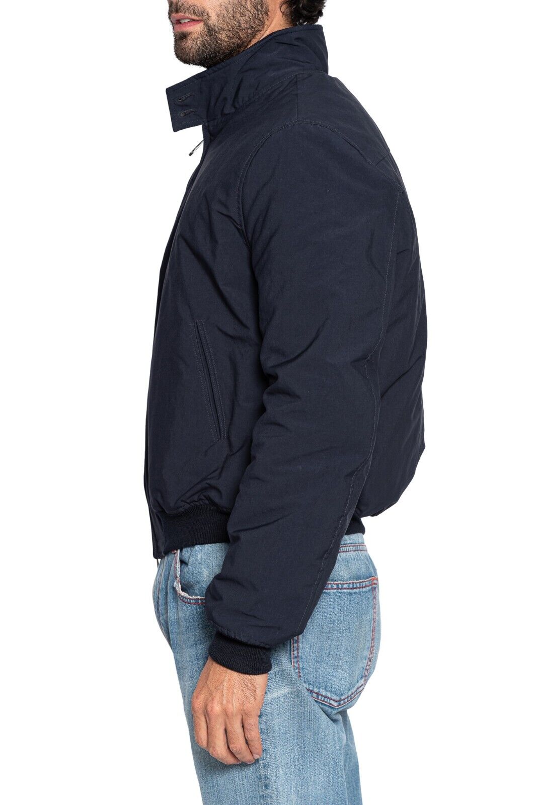 550$ M.I.D.A TOKYO-FIRENZE Bomber Jacket Blue Filled in Cashmere 42 US / 52 EU