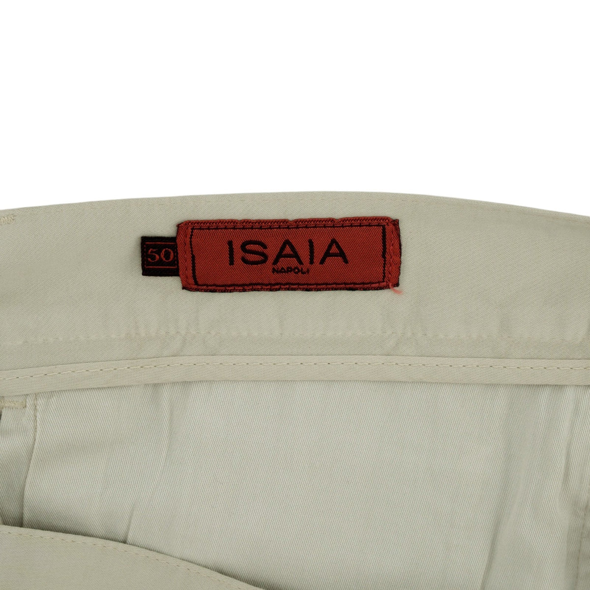 690$ ISAIA NAPOLI Ivory 5 Pocket Pant Cashmere - Cotton Slim 34 US / 50 EU