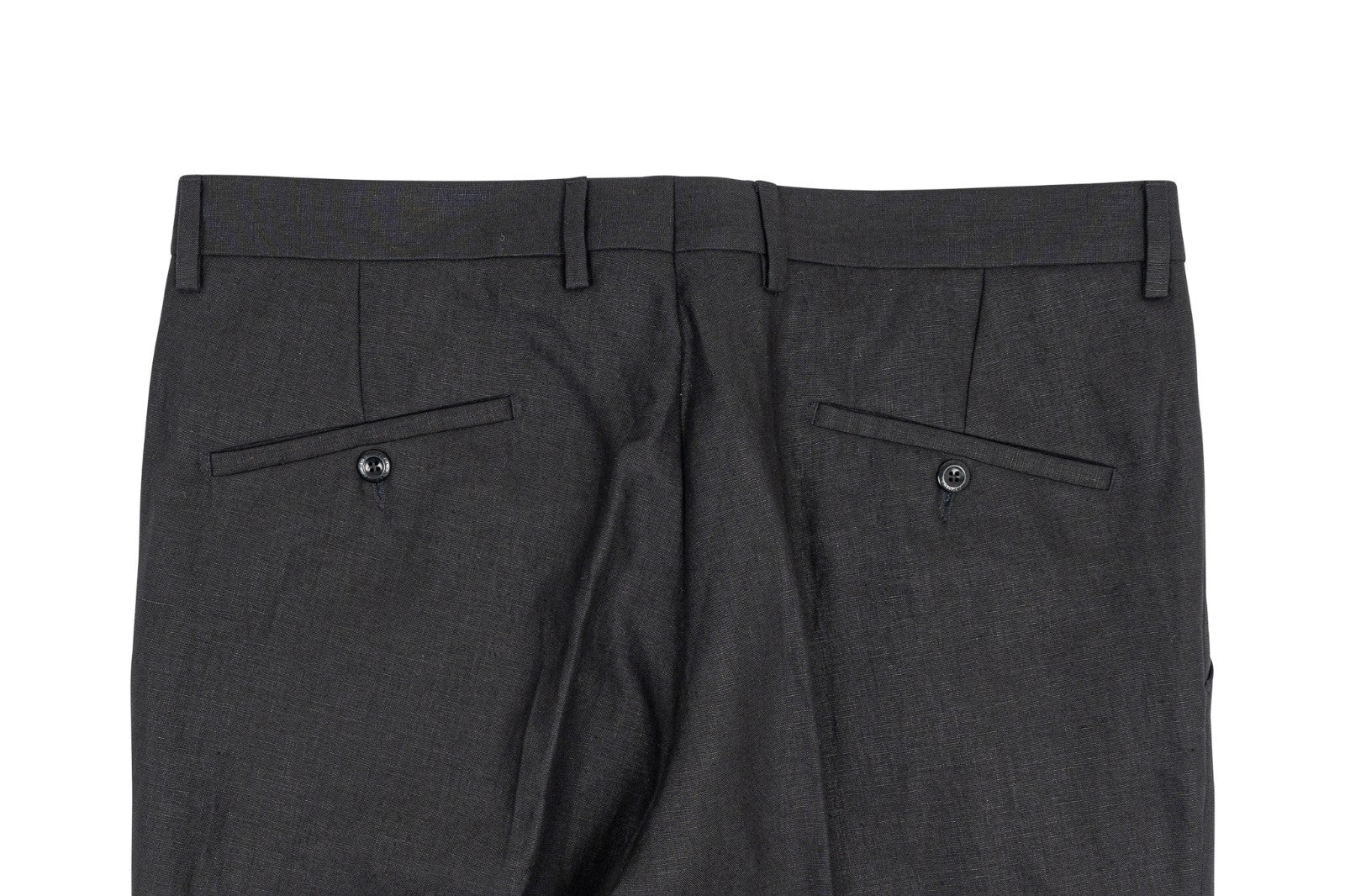 670$ RUBINACCI NAPOLI "Luca" Black 100% Linen Dress Pant 36 US / 52 EU