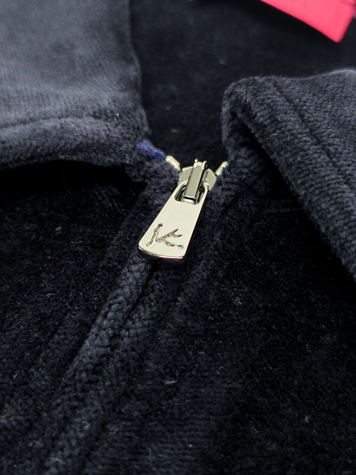 1250$ ISAIA NAPOLI Blue Navy Polo Half Zip Sweater Cotton Cashmere Size M