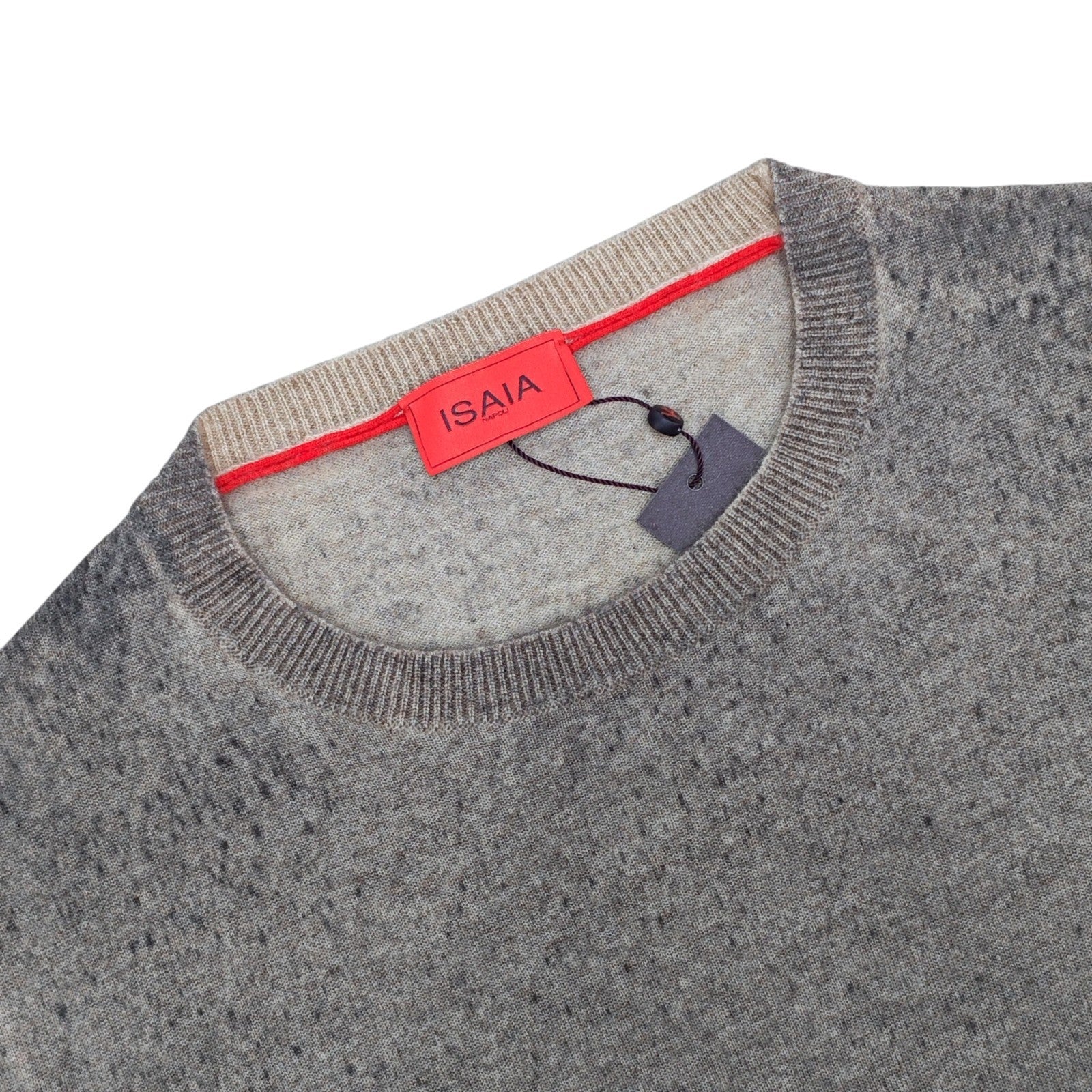 2200$ ISAIA NAPOLI Gray Crewneck Sweater Ultra Soft Cashmere - Silk Size M