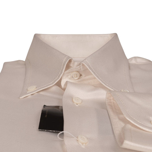 1400$ ITALIAN LUXURY GERLIN Ivory Shirt 100% DIXIE Silk 16 - 41 ZILLI