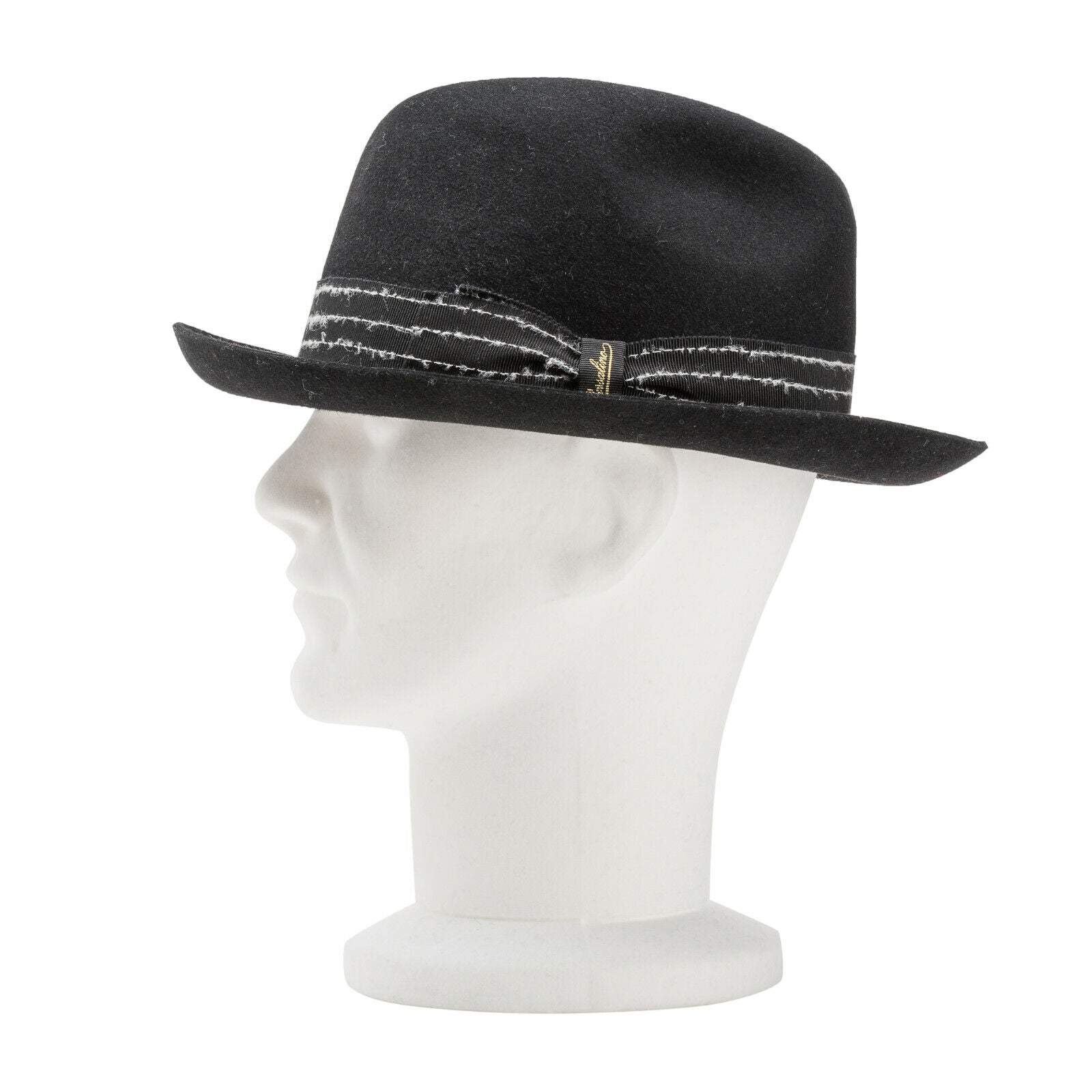 360$ BORSALINO 1857 Brushed Women's Hat Felt Fur Black Handmade in Italy