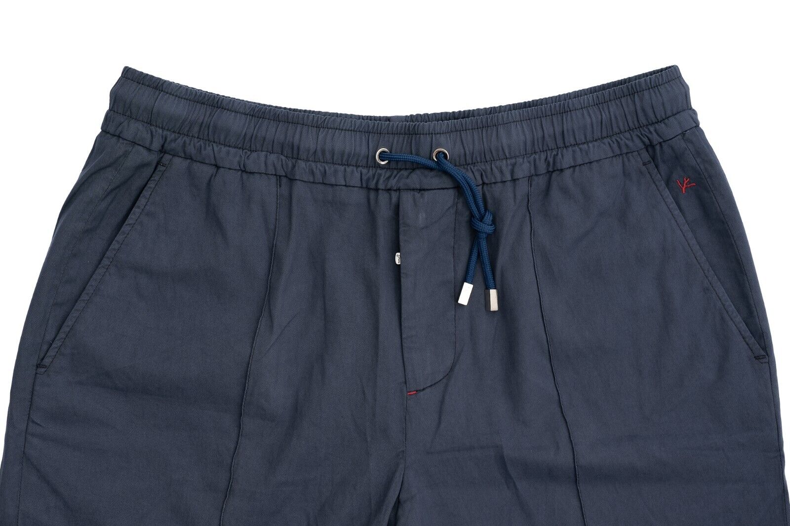 650$ ISAIA NAPOLI Blue Drawstring Sport Short Pant Cotton Blend