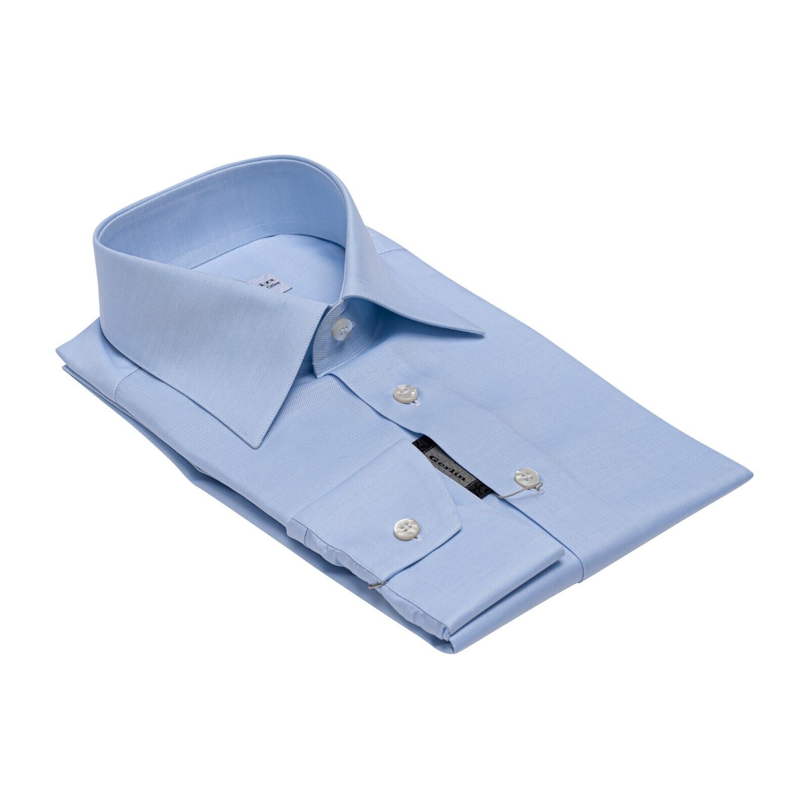 690$ LUXURY GERLIN Shirt Light Blue ALUMO Cotton 2B ZILLI