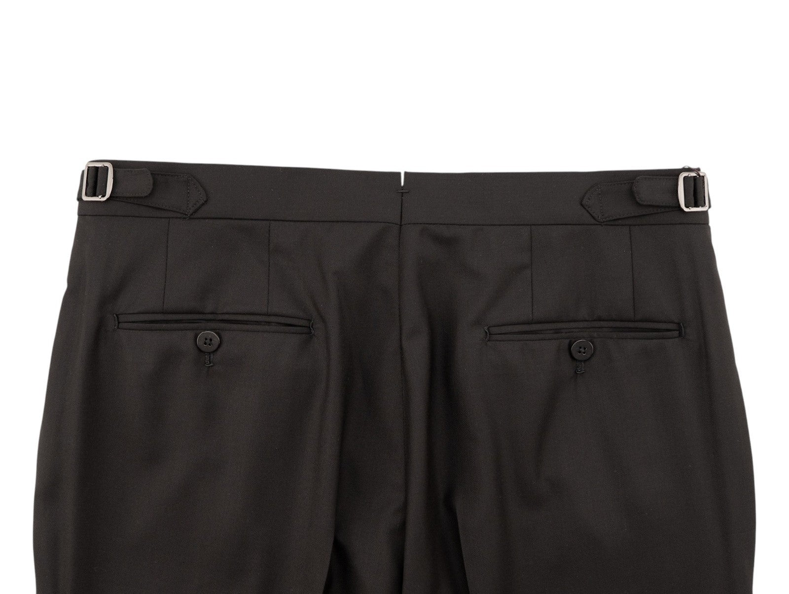 1550$ ISAIA NAPOLI Hand-Sewn Tapered Dress Pant Fine Wool Black 34 US / 50 EU 7R