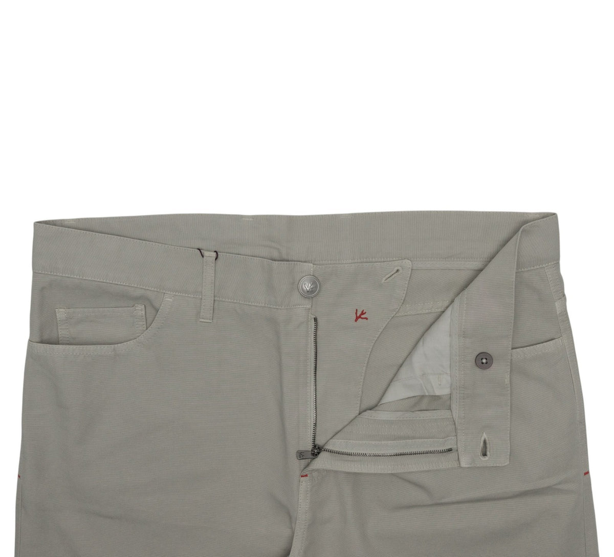 690$ ISAIA NAPOLI Light Grey 5 Pockets Trouser Pant Cotton 38 US / 54 EU