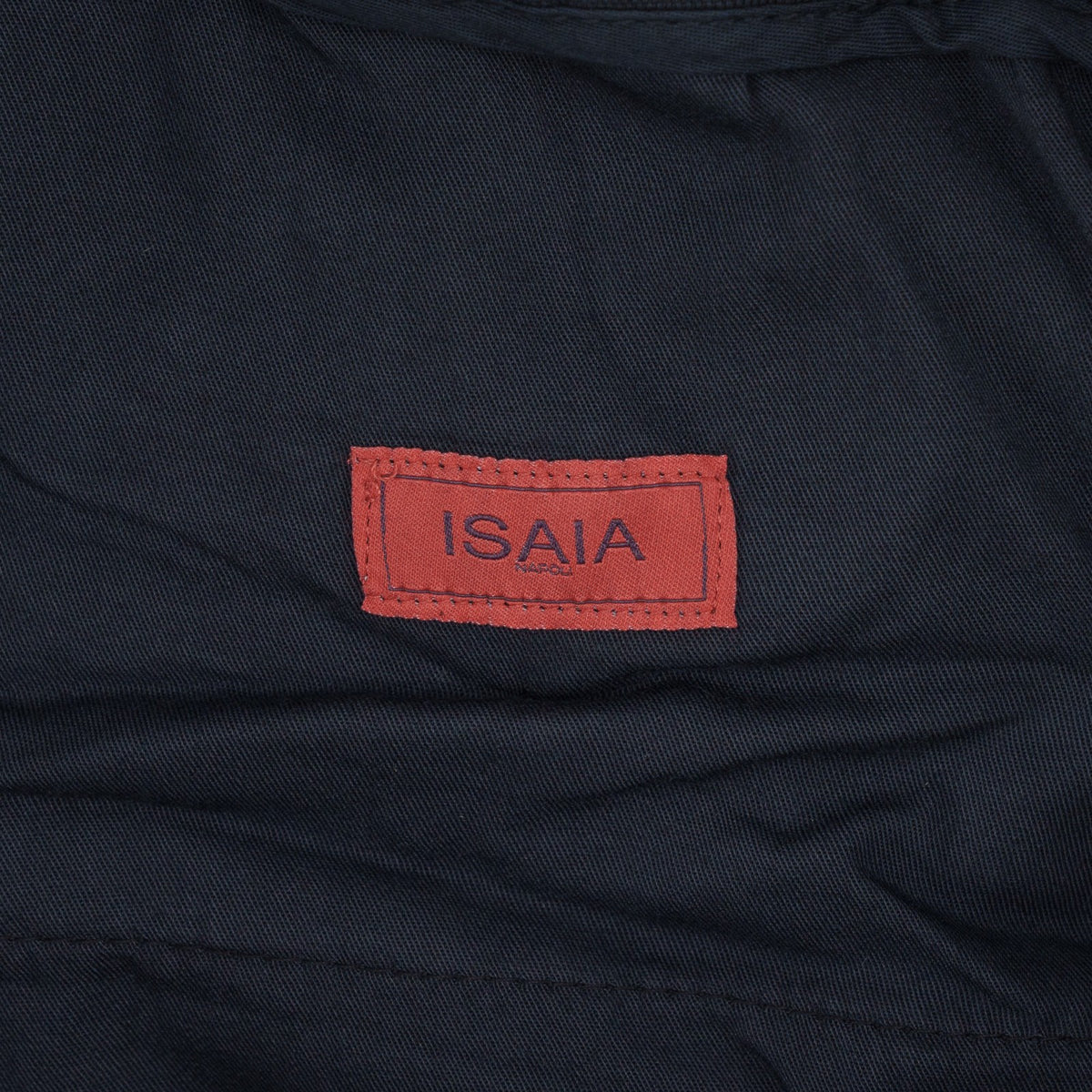 1050$ ISAIA NAPOLI Blue Navy Drawstring Pant Cotton Slim Tapered 32 US / 48 EU