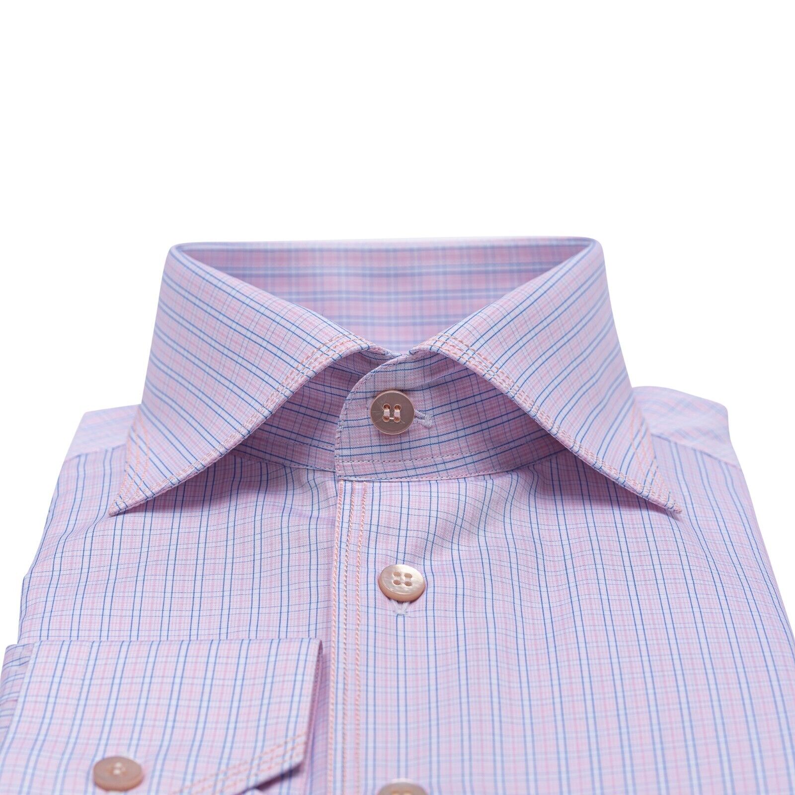 690$ LUXURY GERLIN Shirt Pink "TRIPLE STITCHED" ALUMO Cotton 4M ZILLI