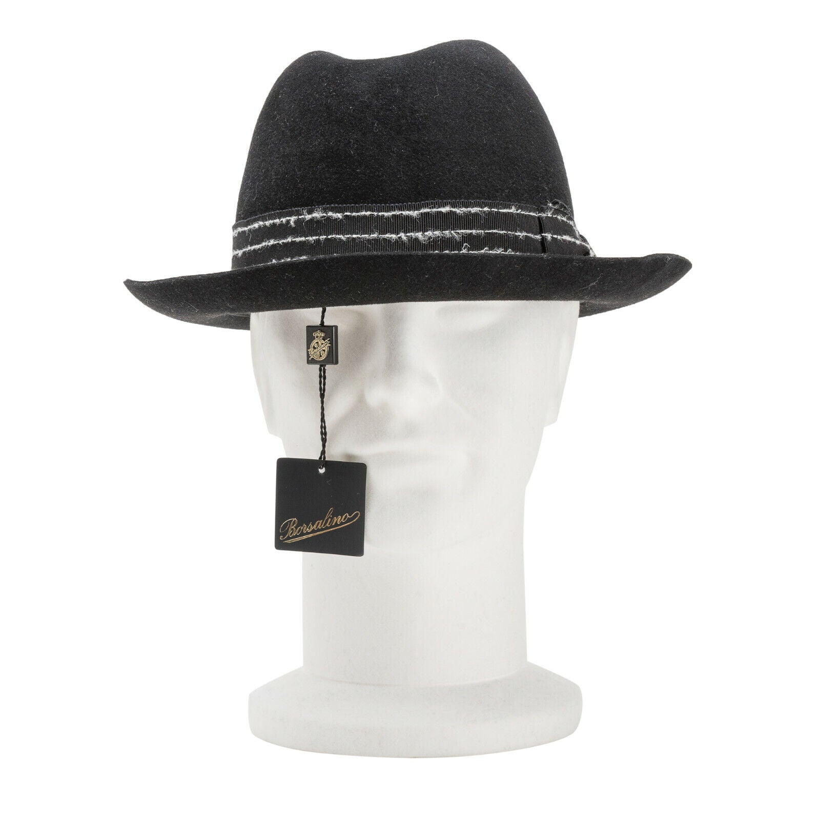 360$ BORSALINO 1857 Brushed Women's Hat Felt Fur Black Handmade in Italy
