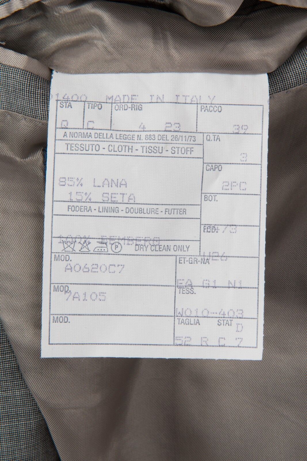 $4760 D'AVENZA Grey Wool 120's Silk Suit Double Breasted Hand-Sewn 42 US / 52 EU