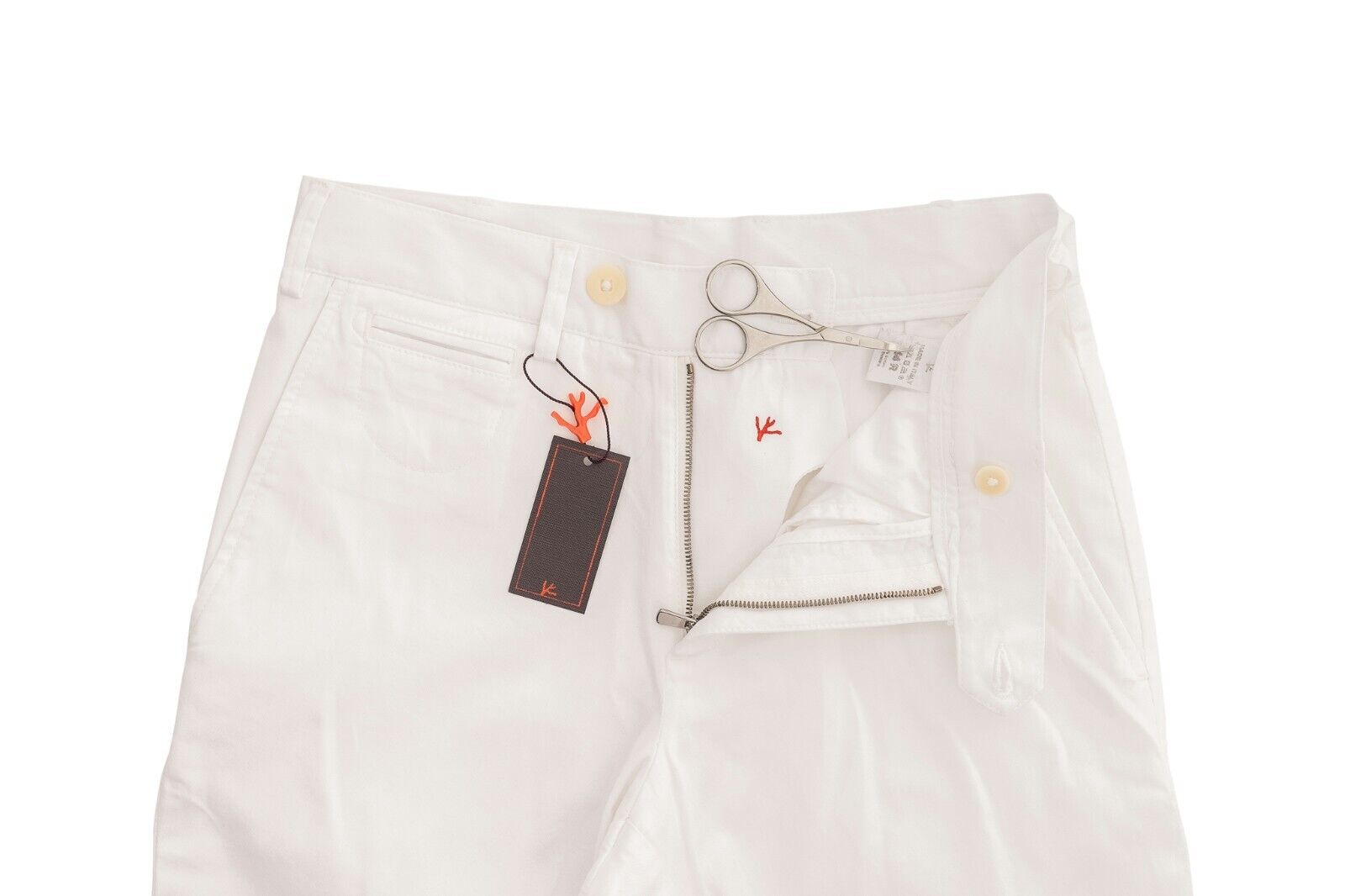 650$ ISAIA NAPOLI White 5 Pockets Chino Sport Short Pant Cotton Made in Italy
