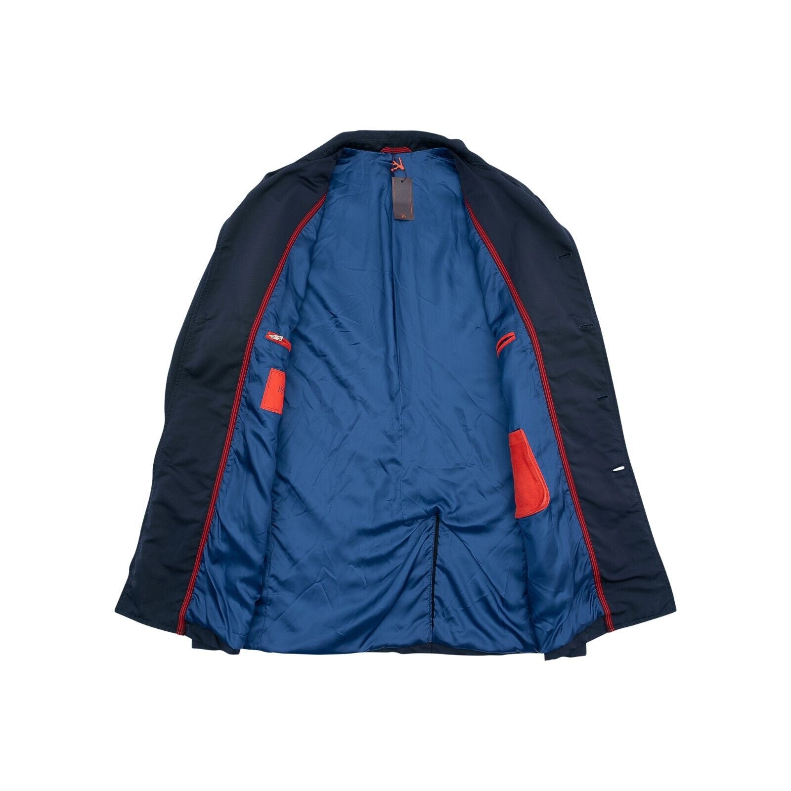 $2400 ISAIA NAPOLI Blue Techno Coat Carcoat Water Water Repellent 44 US / 54 EU