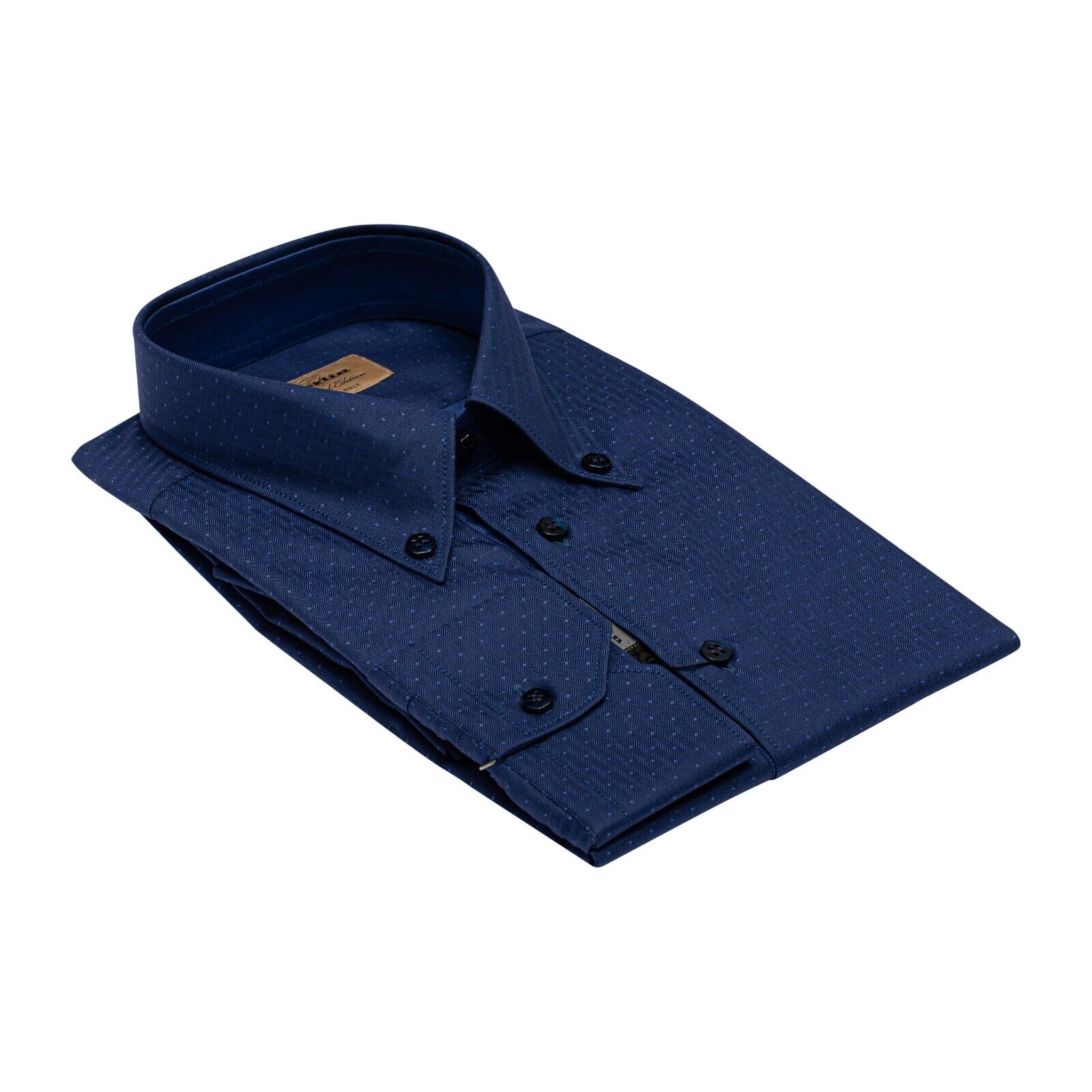 690$ LUXURY GERLIN Shirt Point Collar Blue Twill Cotton 16 - 41 1D BIJAN