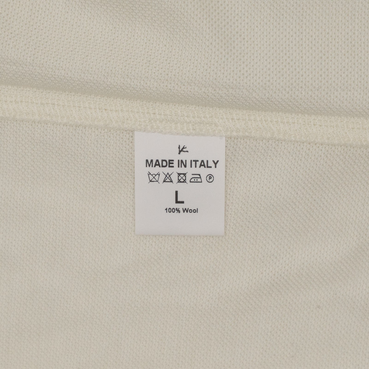 1050$ ISAIA NAPOLI Ivory Hand-Sewn Short Sleeve Handmade Polo 100% Wool Size L