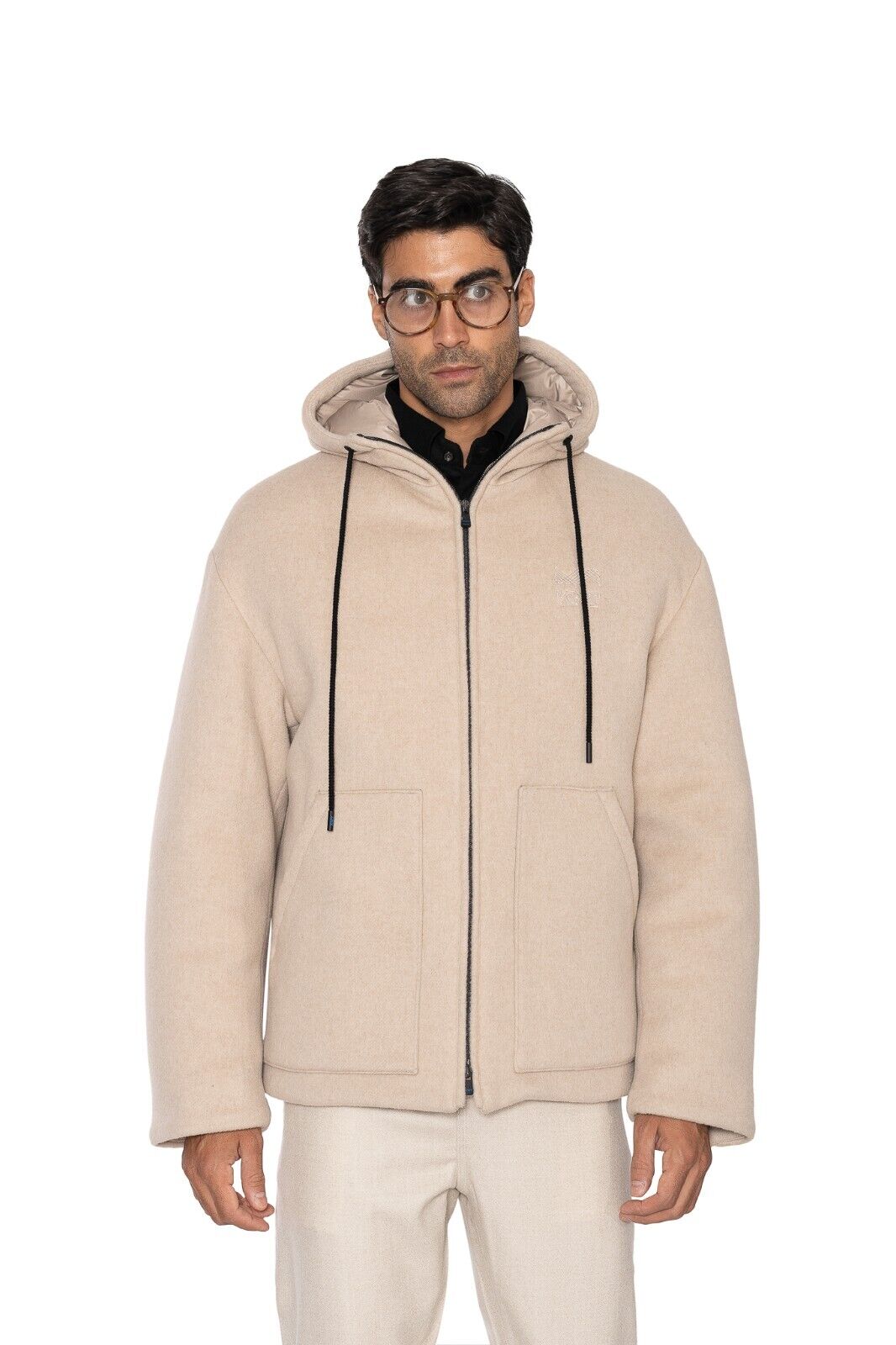 $2800 KITON KNT Ivory Puffer Goose Down Jacket Wool / Cashmere  38 US / 48 EU