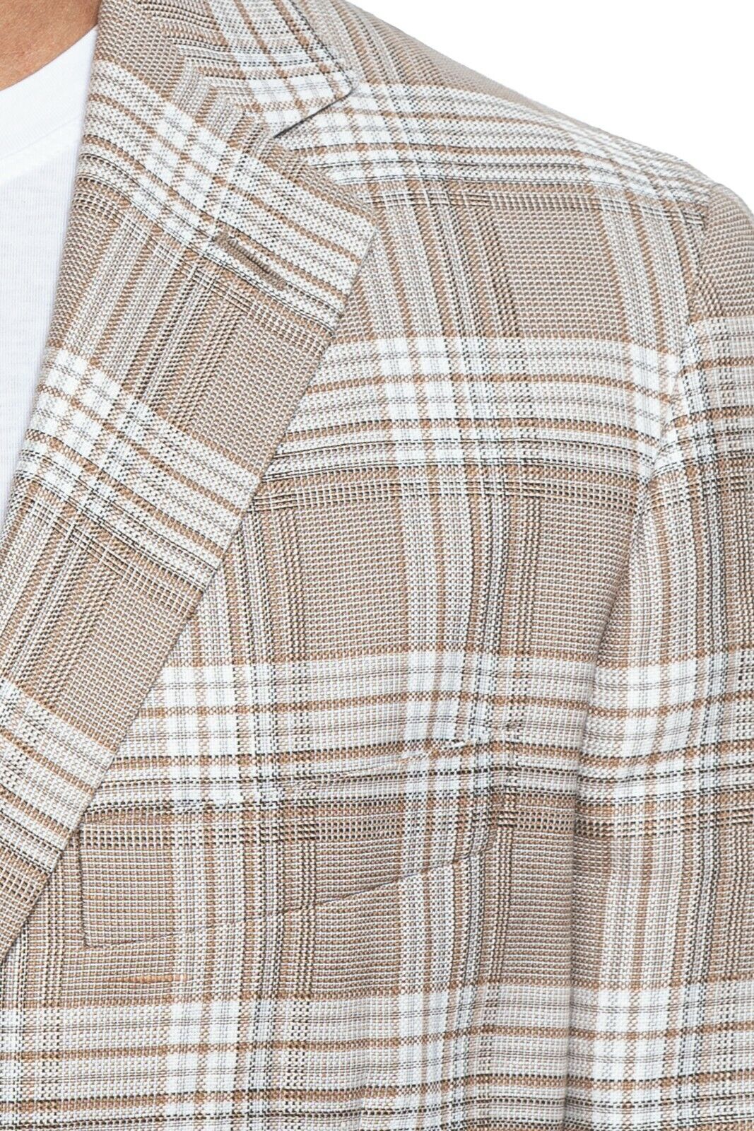 $2750 Belvest Light Brown Suit Linen Cotton 40 US / 50 EU 7R JACKETINTHEBOX