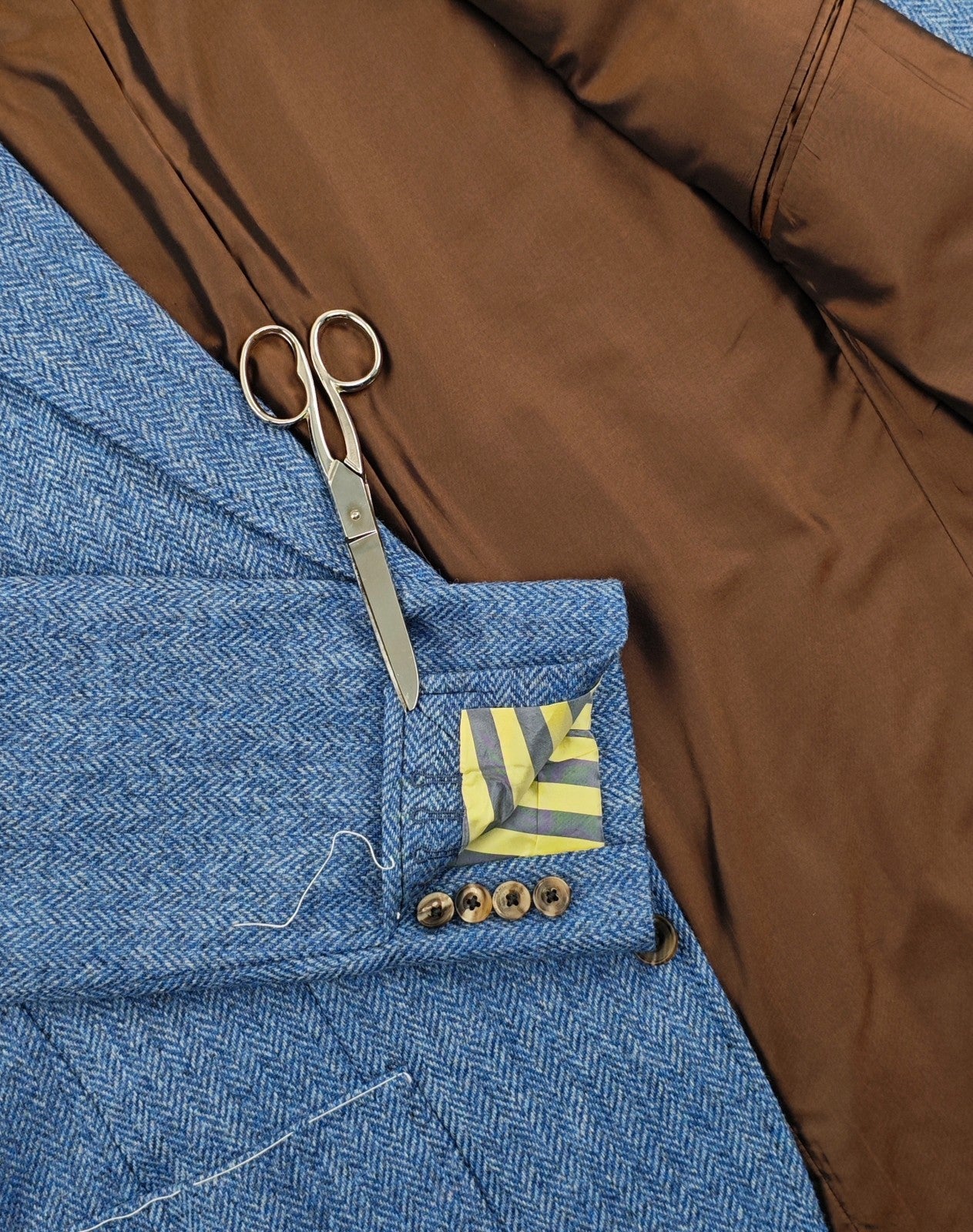 $1670 RUBINACCI NAPOLI Blue Herringbone Jacket Sport Coat Wool 46 US / 56 EU