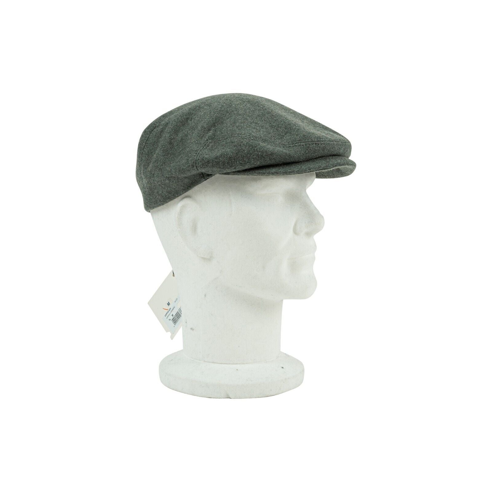 390$ FEDELI CASHMERE Green Flat Cap Hat 100% Cashmere Size M