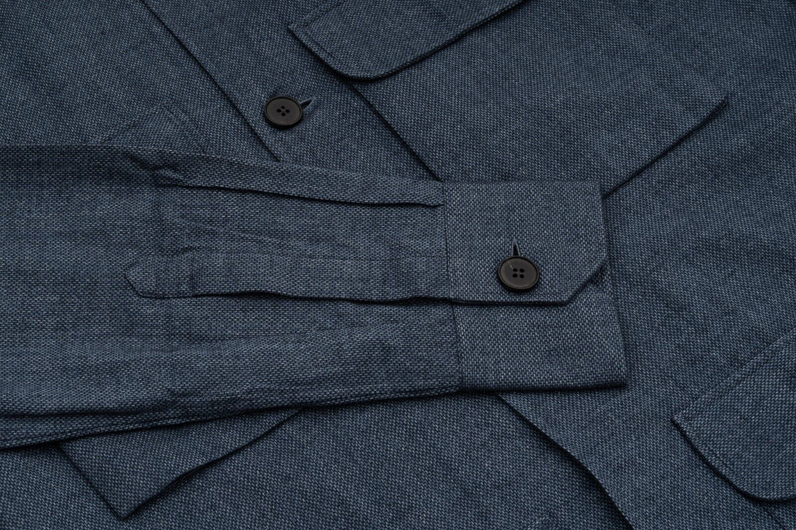 1400$ LUXURY MAROL BOLOGNA Safari Jacket Shirt Blue RIVA Cotton 15.5 - 39