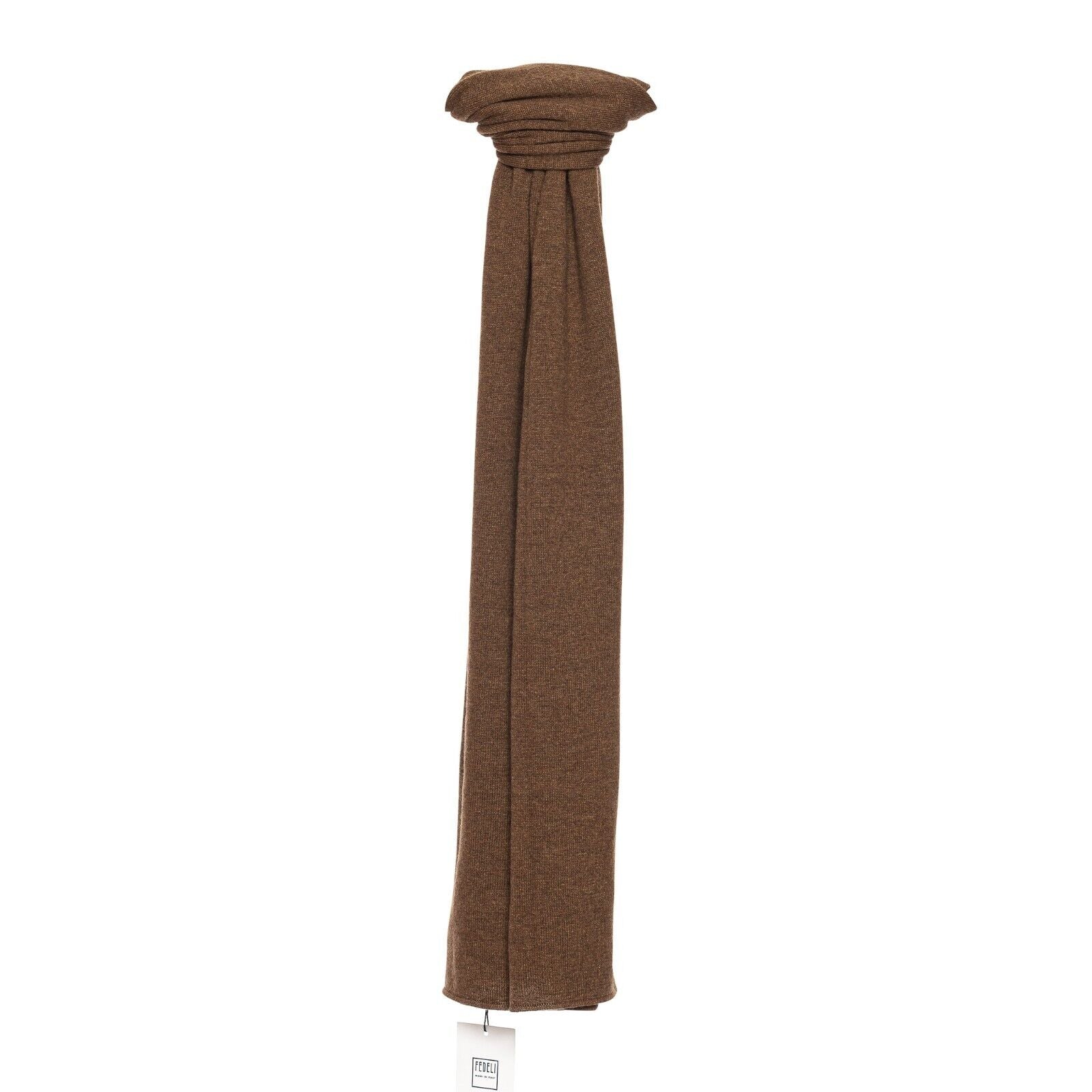 360$ FEDELI CASHMERE Casual Chic Stole Scarf Dark Vicuna 100% Soft Cashmere
