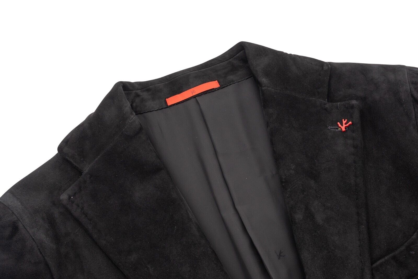 6500$ ISAIA Black Jacket Sport Coat Suede 100% Lambskin  38 US / 48 EU