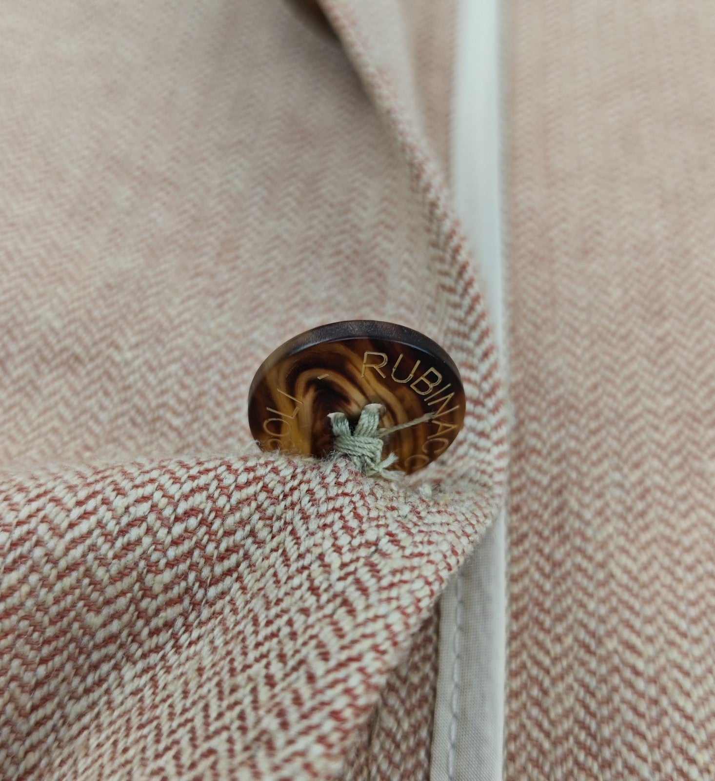 $1490 RUBINACCI NAPOLI Beige Pink Unlined Jacket Sport Coat 100% Raw Silk