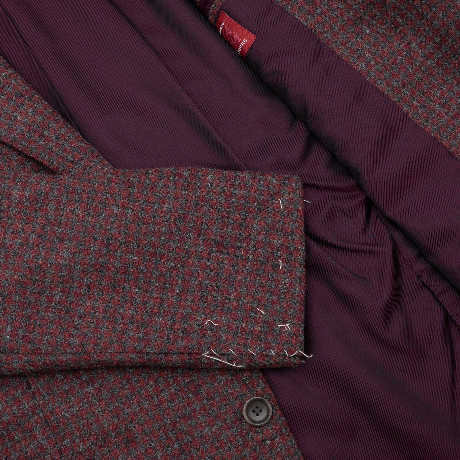 Sartoria DALCUORE NAPOLI Total Hand-Sewn Suit Burgundy Flannel Wool 40 US 50 EU