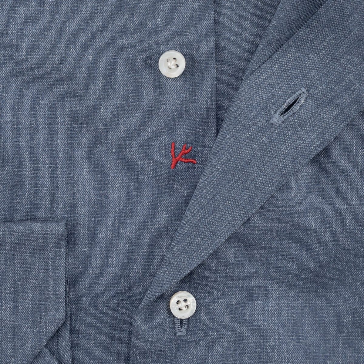 750$ ISAIA NAPOLI "Mix" Dress Shirt Blue Fine Lightwheight Cotton 15.75 - 40
