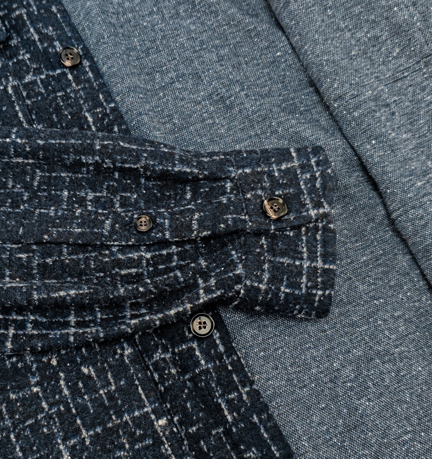 $1650 ISAIA Blue Hand-Sewn Overshirt Jacket Wool - Silk - Cotton Size L