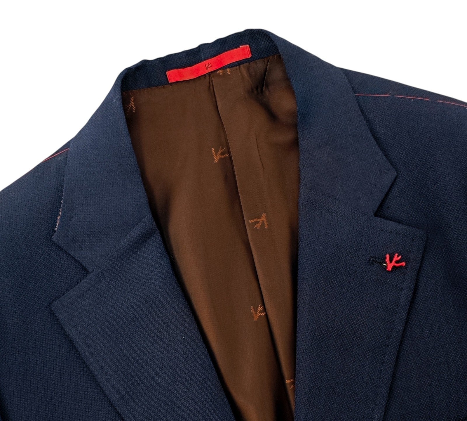 $5200 ISAIA "Domenico" Blue Jacket Sport Coat Linen Cotton 46 US / 56 EU 8R