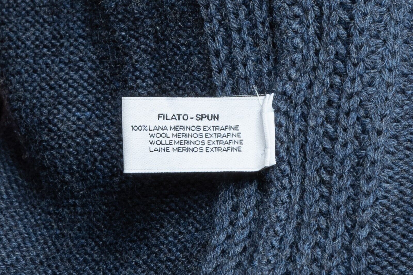 650$ DELLA CIANA CASHMERE Thick Sweater Cardigan Wool Merinos Blue 40 US / 50 EU