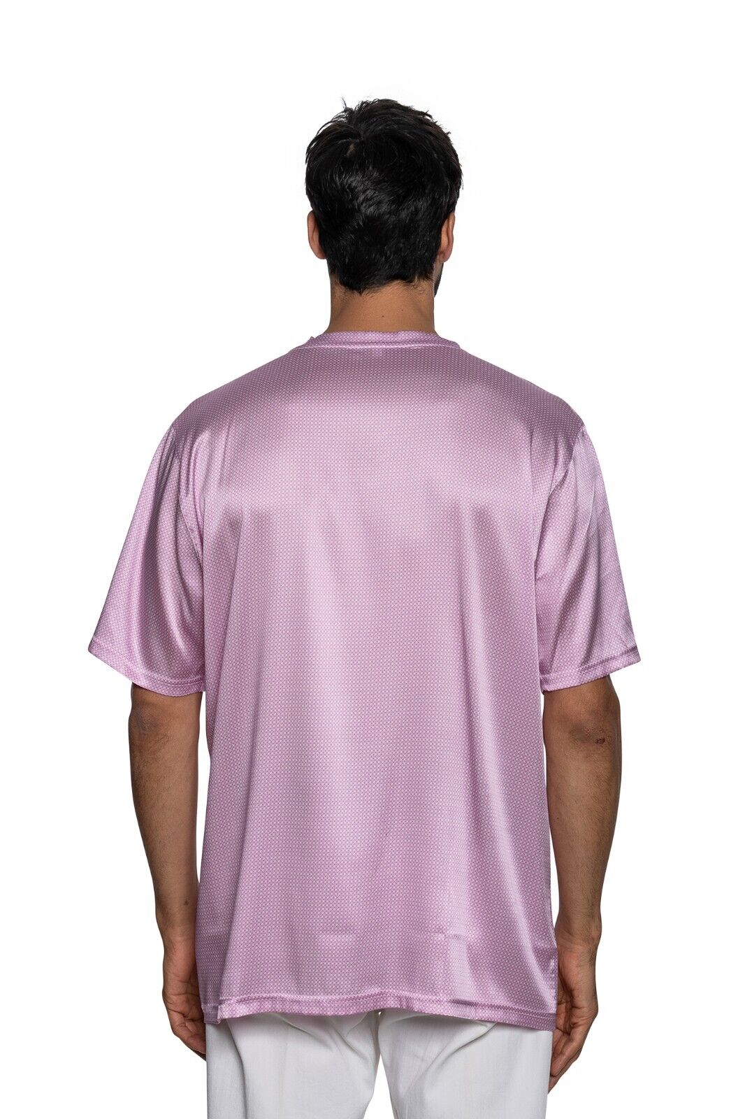 750$ ITALO FERRETTI T-Shirt Pink V-NECK" 100% Silk COMO STRETCH Size XXL ZILLI
