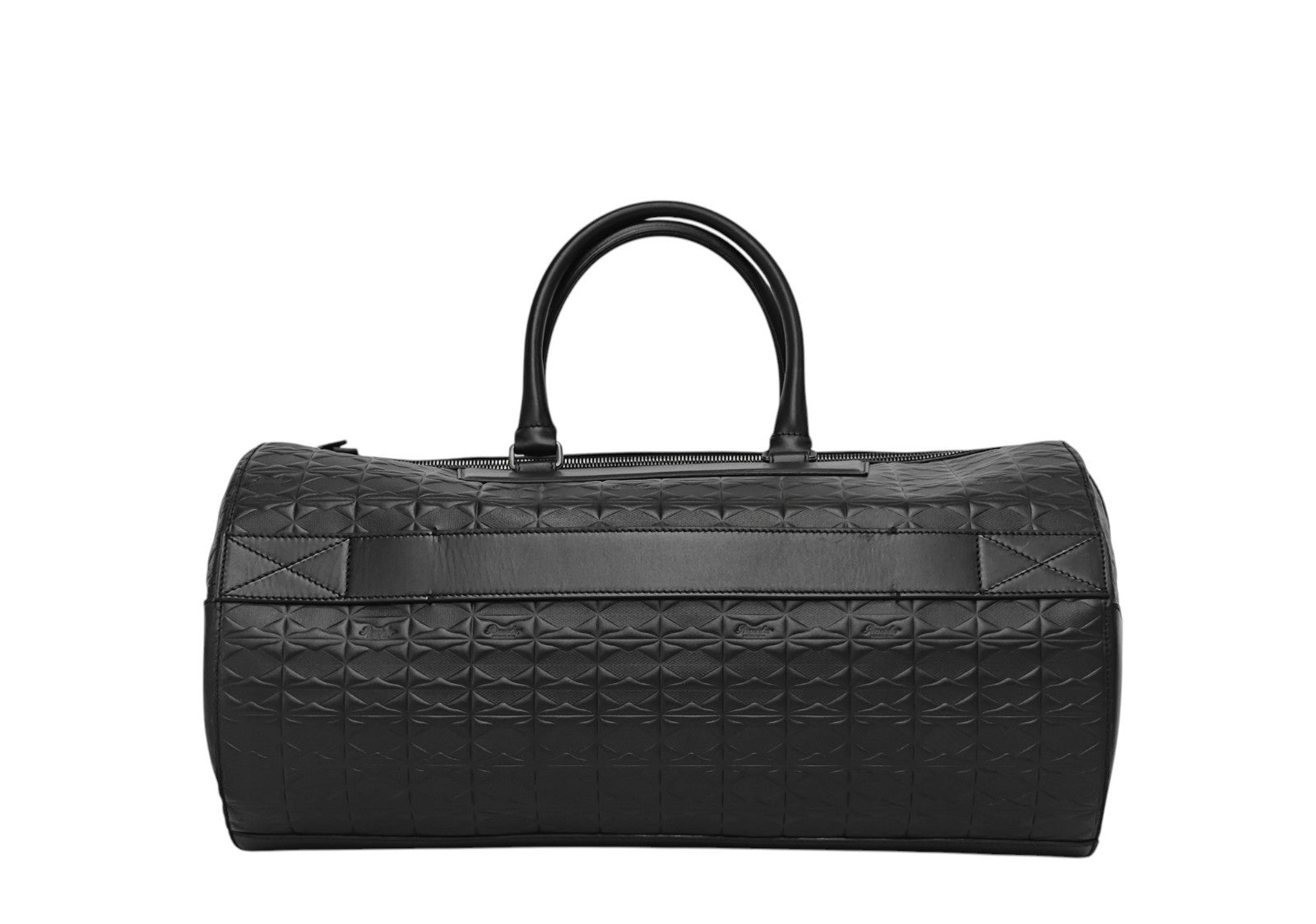 1550$ PINEIDER FIRENZE Embossed Empress Calf Large Duffle Bag Travel Black